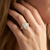 Yellow gold Emerald Solitaire Marquise Twist Band with Six-Prong Setting_15