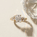 Yellow gold Emerald Solitaire Marquise Twist Band with Six-Prong Setting_16
