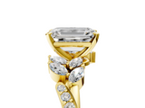 Yellow gold Emerald Solitaire Marquise Twist Band with Six-Prong Setting_98