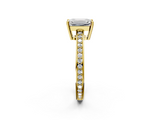 Yellow gold Emerald Solitaire Pavé Band Prong Setting Ring_22