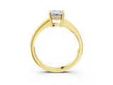Yellow gold Emerald Solitaire Pavé Band Prong Setting Ring_52