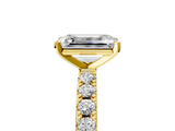 Yellow gold Emerald Solitaire Pavé Band with Four-Prong Setting_144