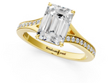 Yellow gold Emerald Solitaire Pavé Band with Four-Prong Setting_80