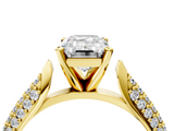 Yellow gold Emerald Solitaire Pavé Diamond Engagement Ring with Four-Prong Setting_135