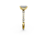 Yellow gold Emerald Solitaire Pavé Diamond Engagement Ring with Four-Prong Setting_61