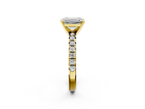 Yellow gold Emerald Solitaire Pave Diamond Engagement Ring with Four-Prong Setting_361