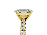Yellow gold Emerald Solitaire Pave Diamond Engagement Ring with Four-Prong Setting_364