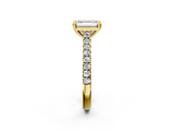 Yellow gold Emerald Solitaire Pave Diamond Engagement Ring with Prong Setting_34