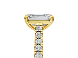 Yellow gold Emerald Solitaire Pave Diamond Engagement Ring with Prong Setting_37