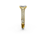 Yellow gold Emerald Solitaire Pave Split Shank Engagement Ring with Six-Prong Setting_48