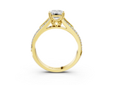 Yellow gold Emerald Solitaire Pave Split Shank Engagement Ring with Six-Prong Setting_49