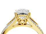 Yellow gold Emerald Solitaire Pave Split Shank Engagement Ring with Six-Prong Setting_50