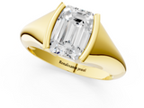 Yellow gold Emerald Solitaire Tension Set Diamond Ring_21