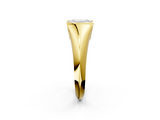 Yellow gold Emerald Solitaire Tension Set Diamond Ring_22
