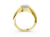 Yellow gold Emerald Solitaire Tension Set Diamond Ring_23
