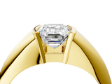 Yellow gold Emerald Solitaire Tension Set Diamond Ring_24