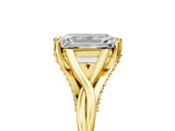 Yellow gold Emerald Solitaire Twist Band Six-Prong Setting 5