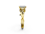 Yellow gold Emerald Solitaire Twisted Band Prong Setting Ring_188