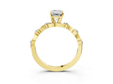 Yellow gold Emerald Solitaire Twisted Band with Prong Setting 3