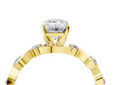 Yellow gold Emerald Solitaire Twisted Band with Prong Setting 4