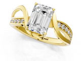Yellow gold Emerald Solitaire Twisted Band with Prong Setting_20