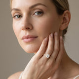 Yellow gold Emerald Solitaire Twisted Pave Band with Four-Prong Setting_14
