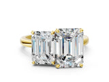 Yellow gold Emerald and Emerald Cut Toi Moi Ring with Prong Setting_55