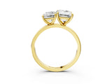 Yellow gold Emerald and Emerald Cut Toi Moi Ring with Prong Setting_58