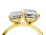 Yellow gold Emerald and Emerald Cut Toi Moi Ring with Prong Setting_59