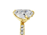 Yellow gold Emerald and Heart Toi Moi Ring with Prong Setting and Micro Pave Band 5