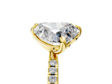Yellow gold Emerald and Heart Toi Moi Ring with Prong Setting and Pave Band 5