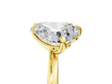 Yellow gold Emerald and Heart Toi Moi Ring with Prong Setting and Plain Band 5