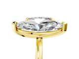 Yellow gold Emerald and Marquise Toi Moi Ring with Prong Setting and Plain Band 5