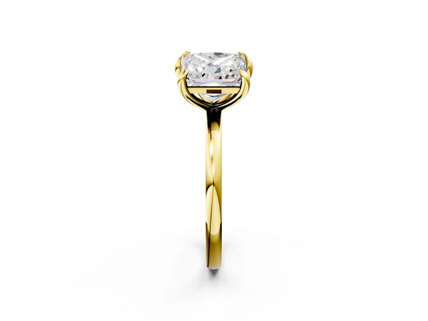 Yellow Gold Emerald Cut and Princess Cut Lab-Grown Diamond Toi et Moi Ring