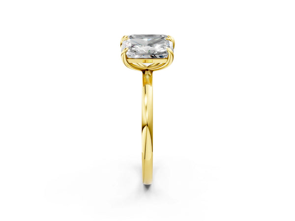 Yellow Gold Emerald Cut and Radiant Cut Laboratory-Grown Diamond Toi et Moi Engagement Ring