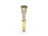 Yellow gold Fancy Black Asscher Cut Brilliant Diamond Pavé Band with Six-Prong Setting_14