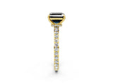 Yellow gold Fancy Black Asscher Cut Brilliant Pavé Band Solitaire with Four-Prong Setting_2