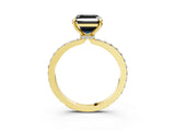 Yellow gold Fancy Black Asscher Cut Brilliant Pavé Band Solitaire with Four-Prong Setting_3