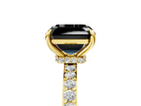 Yellow gold Fancy Black Asscher Cut Brilliant Pavé Band Solitaire with Four-Prong Setting_5