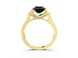 Yellow gold Fancy Black Asscher Cut Brilliant Solitaire Diamond Ring with Channel Set Band and Bar Prong Setting_3