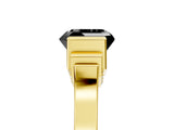 Yellow gold Fancy Black Asscher Cut Brilliant Solitaire Diamond Ring with Channel Set Band and Bar Prong Setting_5