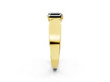Yellow gold Fancy Black Asscher Cut Cut Diamond Channel Set Solitaire Ring with Four-Prong Setting_2