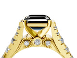 Yellow gold Fancy Black Asscher Cut Cut Diamond Pavé Band Solitaire with Four-Prong Setting_4