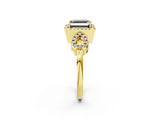 Yellow gold Fancy Black Asscher Cut Cut Halo Diamond Infinity Band with Four-Prong Setting_2