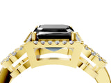 Yellow gold Fancy Black Asscher Cut Cut Halo Diamond Infinity Band with Four-Prong Setting_4