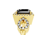 Yellow gold Fancy Black Asscher Cut Cut Halo Diamond Infinity Band with Four-Prong Setting_5