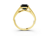 Yellow gold Fancy Black Asscher Cut Cut Pave Split Shank Engagement Ring with Four-Prong Setting_3