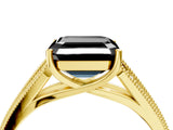 Yellow gold Fancy Black Asscher Cut Cut Pave Split Shank Engagement Ring with Four-Prong Setting_4
