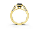 Yellow gold Fancy Black Asscher Cut Diamond Channel Set Solitaire Ring with Four-Prong Setting_15