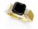 Yellow gold Fancy Black Asscher Cut Diamond Channel Set Solitaire Ring with Four-Prong Setting_25